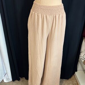 Chic Beige Wide-Leg Women's Pants